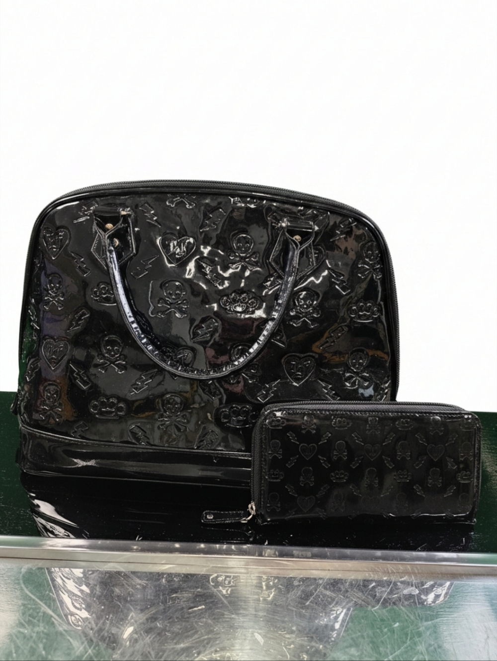 MISPRINT Y2K Loungefly Hello Kitty Sanrio Tag Black Dome Purse Skull Crossbones